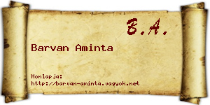 Barvan Aminta névjegykártya